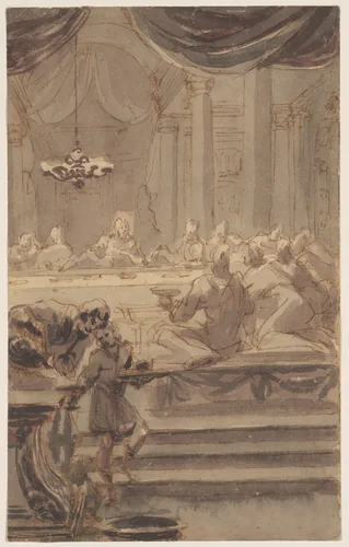 The Last Supper by Giovanni Antonio Pellegrini, drawing, 1702-1708