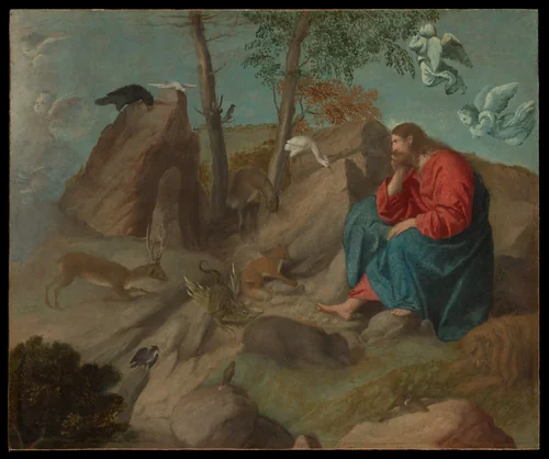 Christ in the Wilderness by Moretto da Brescia, painting, 1515-1520