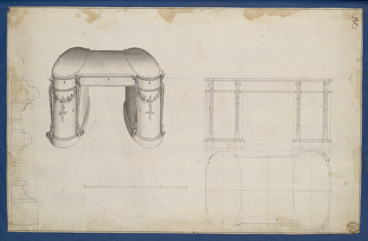 Library Table, from Chippendale Drawings, Vol. II by Thomas Chippendale, drawing, 1759