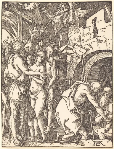 Christ in Limbo by Albrecht Dürer, print, 1509-1510