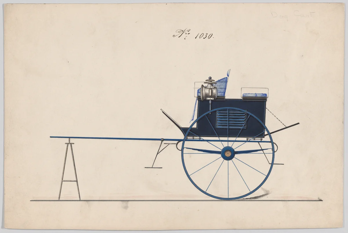 Dog Cart #1030 by Brewster & Co., drawing, 1870-1874