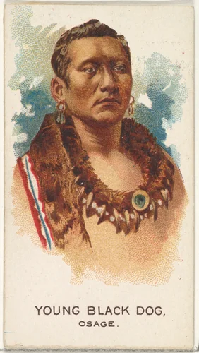 Young Black Dog, Osage, from the American Indian Chiefs series (N2) for Allen & Ginter Cigarettes Brands by Allen & Ginter, print, 1888
