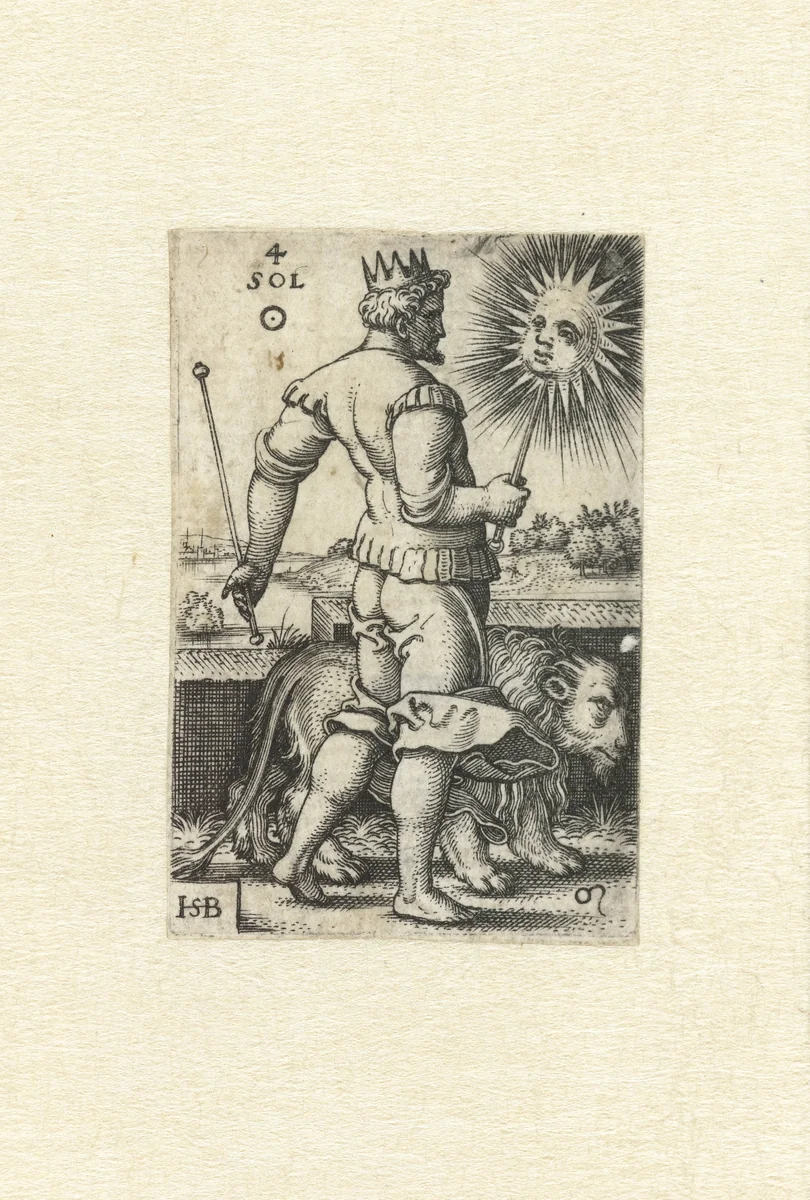 Apollo (Sol) met sterrenbeeld Leeuw by Unknown, print, 1539