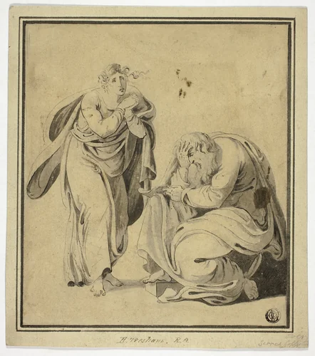 Man and Woman in Attitudes of Distress by Henry Tresham, drawing, 1771-1899