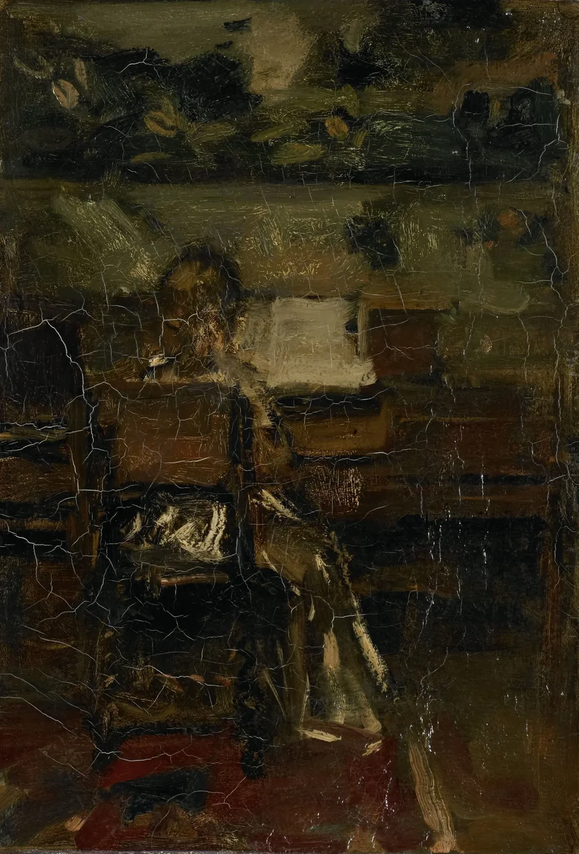 Meisje aan de piano by Jacob Maris, painting, 1889