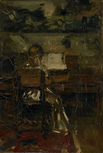 Meisje aan de piano by Jacob Maris, painting, 1889