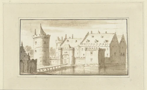 Huis Kronenburg aan de Vecht by Abraham Rademaker, drawing, 1722-1733