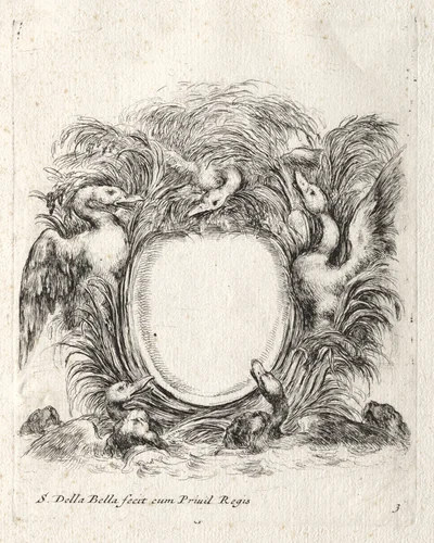 New Model for a Cartouche by Stefano della Bella, print, 1647