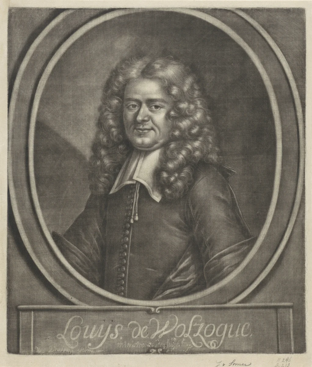 Portret van Ludovicus Wolzogen by Jan van Somer, print, 1655-1700