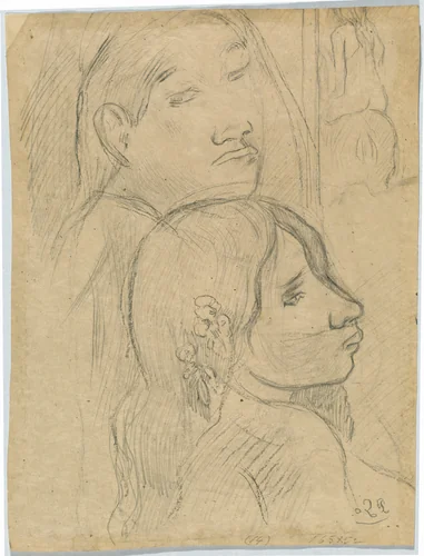 Two Marquesans [verso] by Paul Gauguin, print, 1902