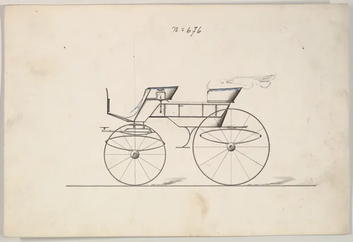 Design for Phaeton, no. 676 by Brewster & Co., drawing, 1850-1874