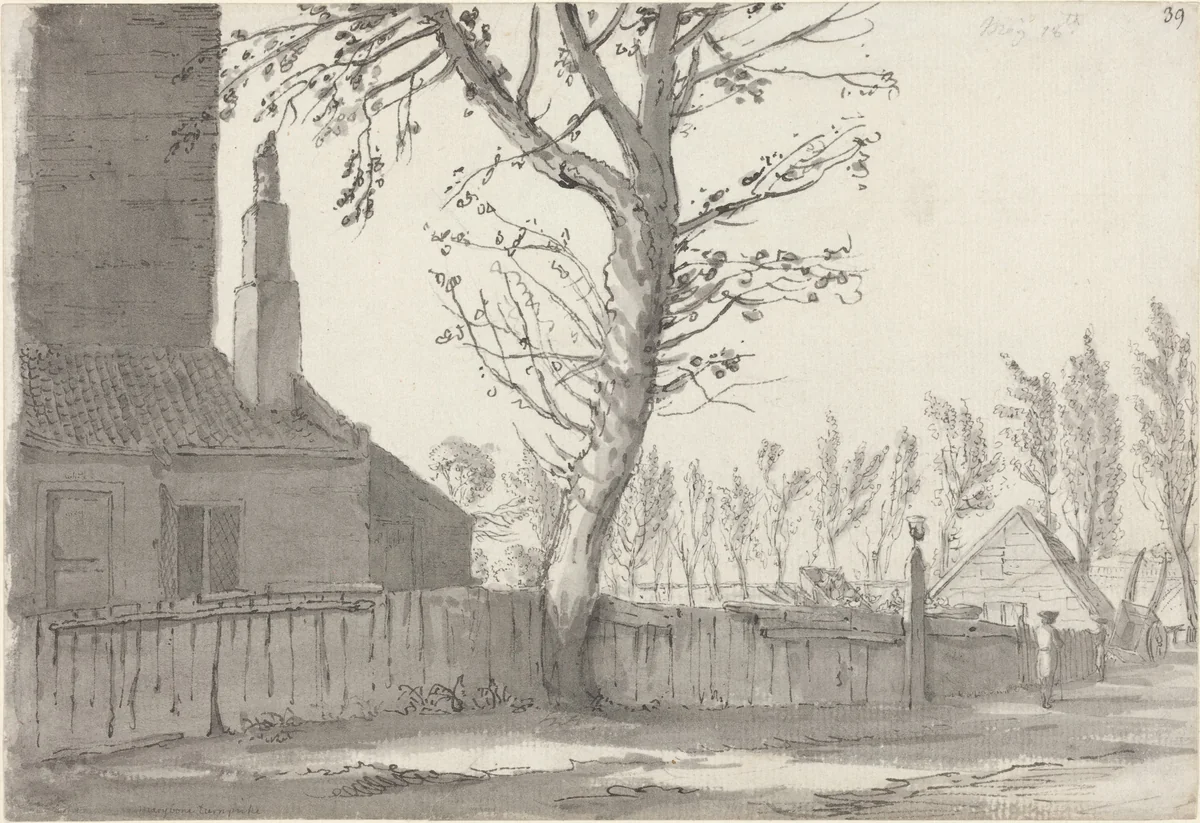 High Street at the Manor House, Marylebone by Samuel Hieronymus Grimm, drawing, 1772