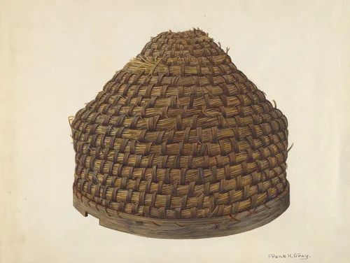 Straw Bee Hive by Frank Gray, index of american design, 1940