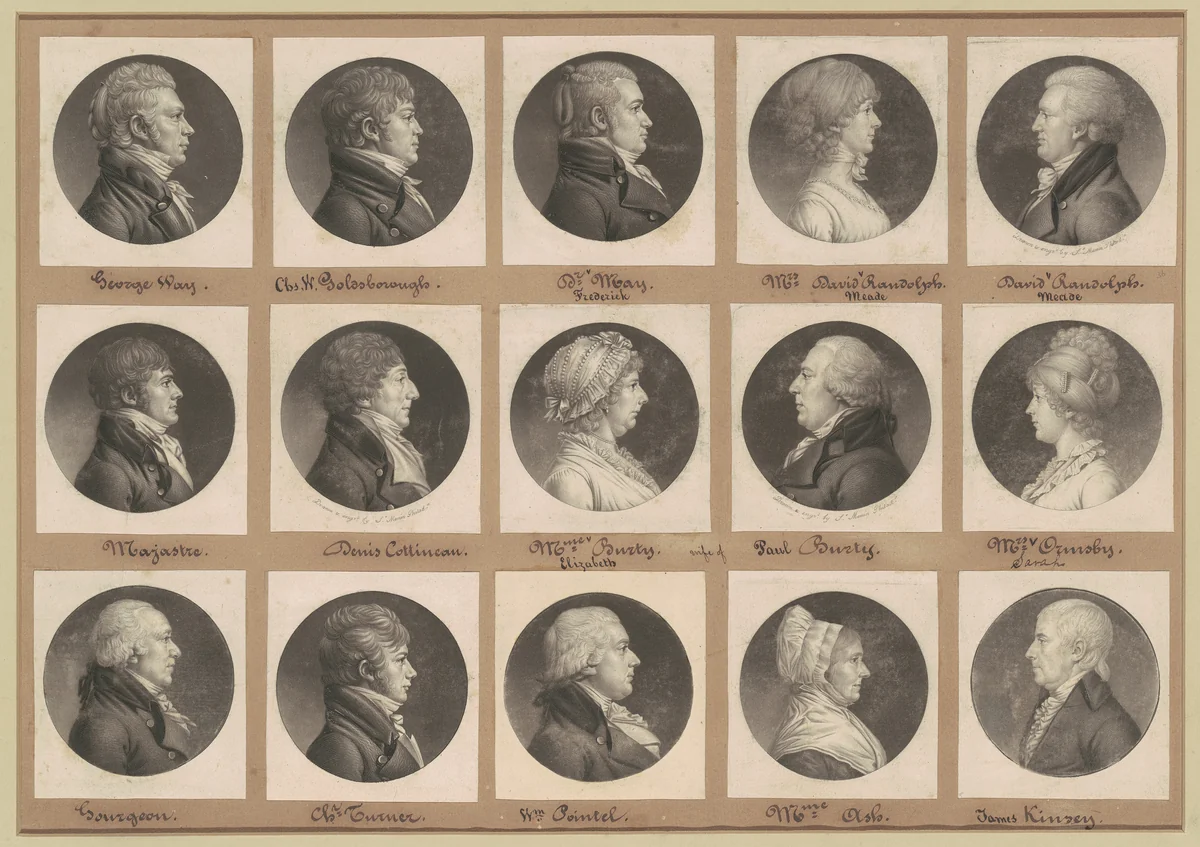 Saint-Mémin Collection of Portraits, Group 36 by Charles B. J. Févret de Saint-Mémin, volume, 1801-1807