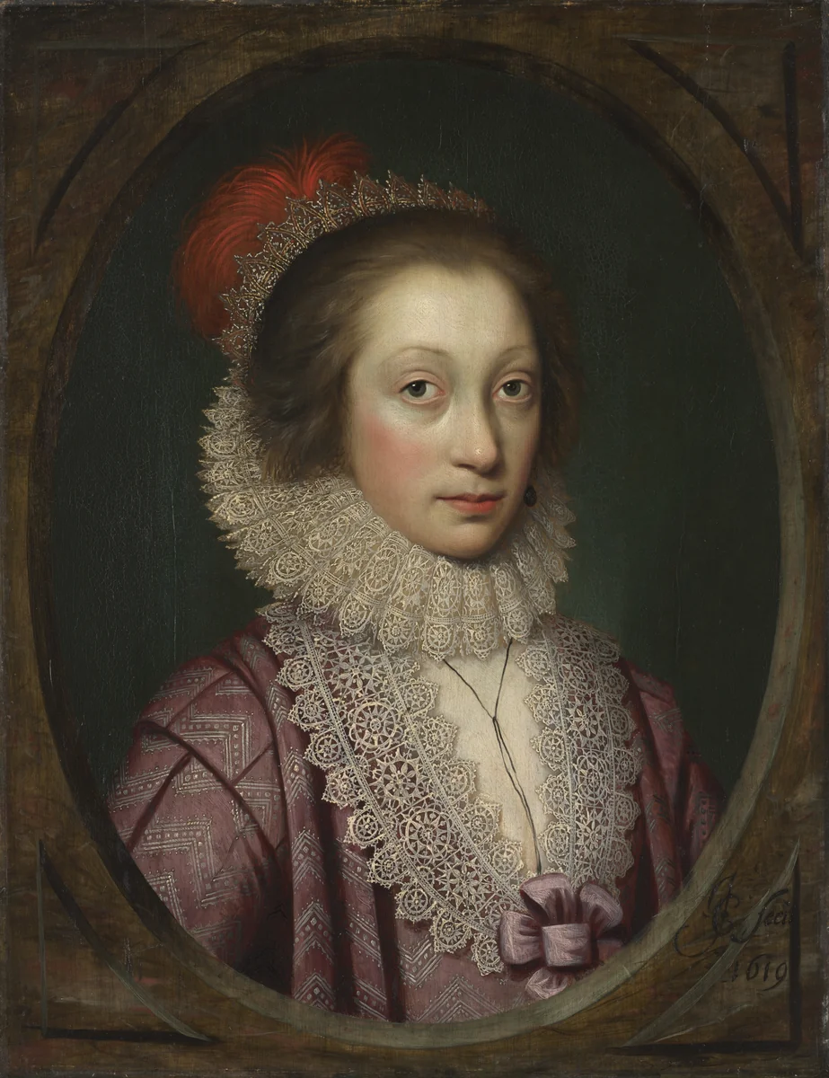 Portrait of a Woman, possibly Elizabeth Boothby by Cornelis Jonson, painting, 1619