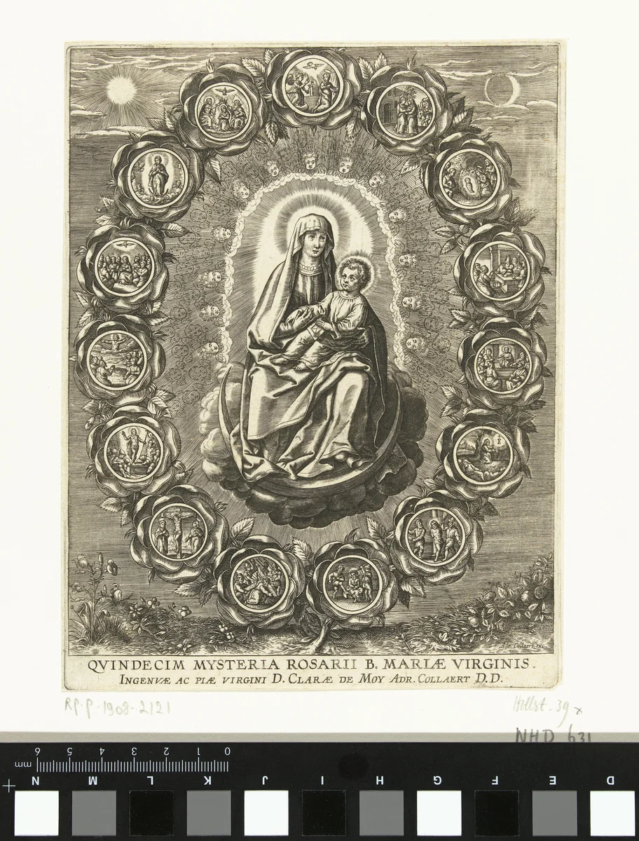 Vijftien mysteries van de rozenkrans by Unknown, print, 1570-1618