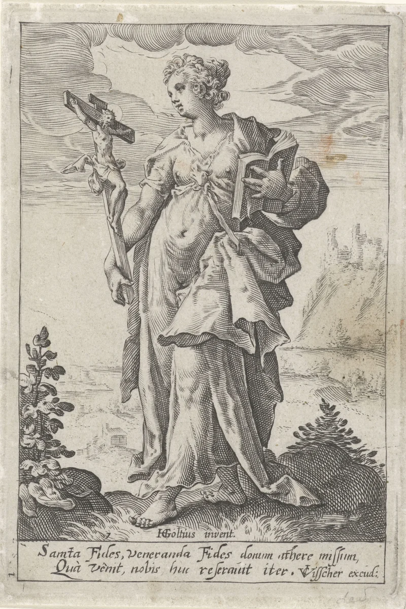 Geloof (Fides) by anonymous, print, 1601-1652