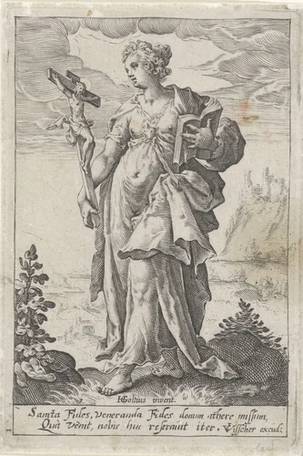Geloof (Fides) by anonymous, print, 1601-1652