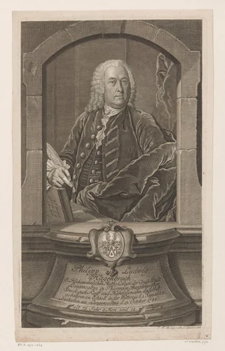 Portret van Philipp Ludwig Hagenbruch by Johann Martin Bernigeroth, print, 1756