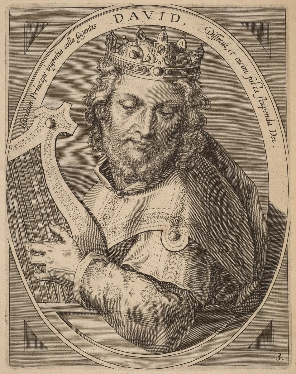 David by Theodor Galle; Jan van der Straet, print, 1613