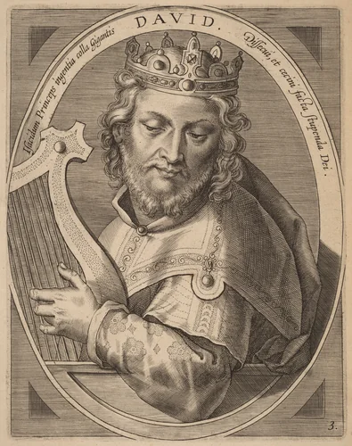 David by Theodor Galle; Jan van der Straet, print, 1613