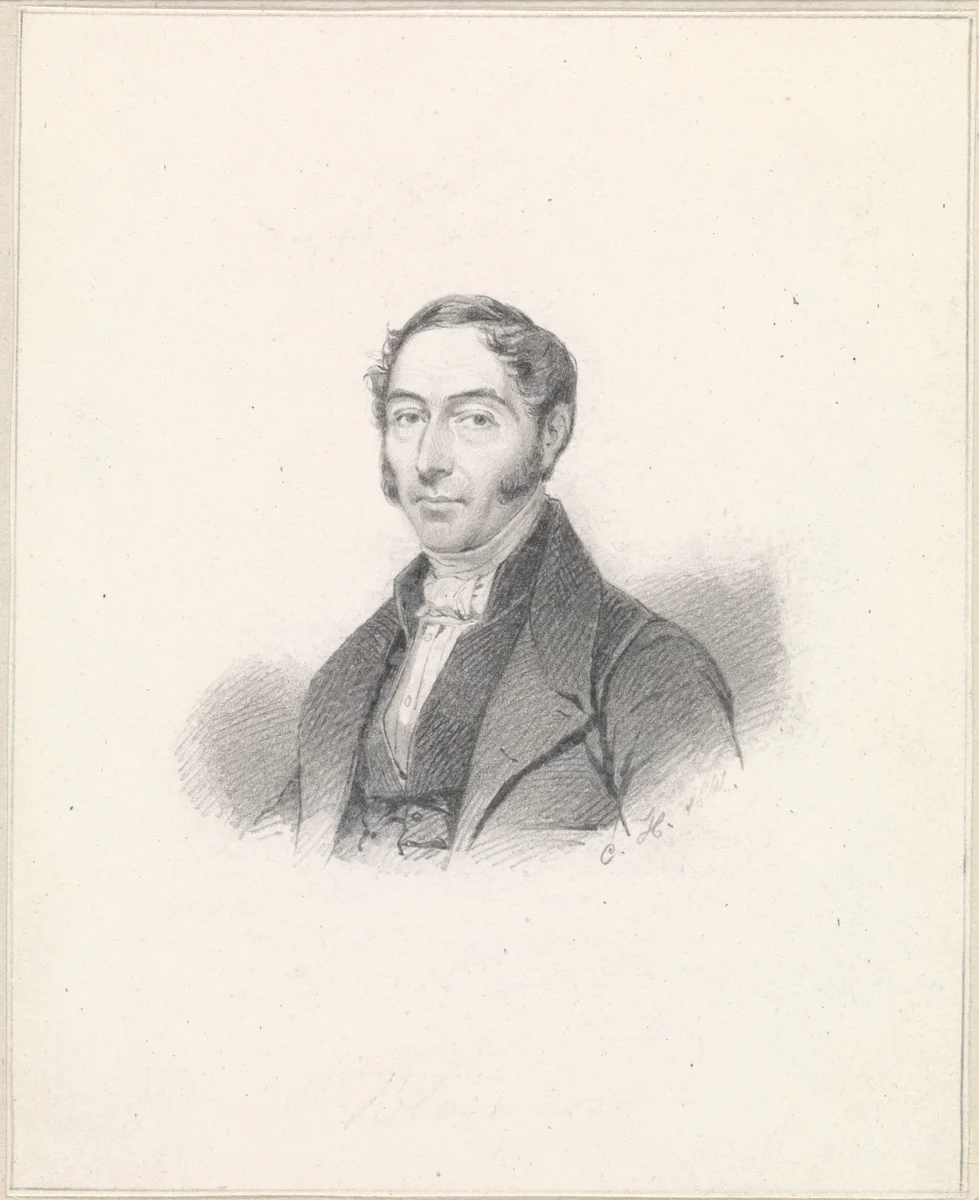 Portret van Arnoldus Bloemers by Coenraad Hamburger, drawing, 1841