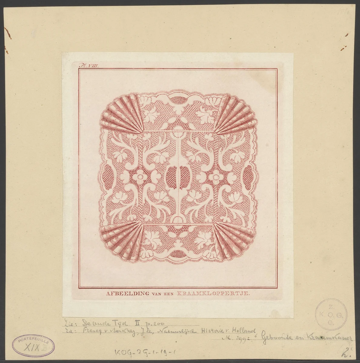 Afbeelding van een Kraamkloppertje by anonymous, print, 1774-1776