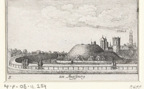 Gezicht te Augsburg by Wenceslaus Hollar, print, 1635