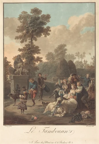 Le Tambourin by Charles-Melchior Descourtis; Nicolas Antoine Taunay, print, 1753-1820
