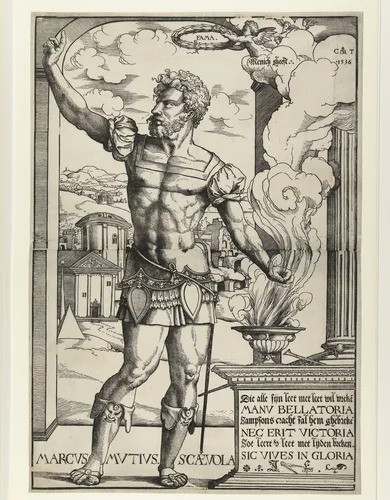 Marcus Mucius Scaevola by Unknown, print, 1536