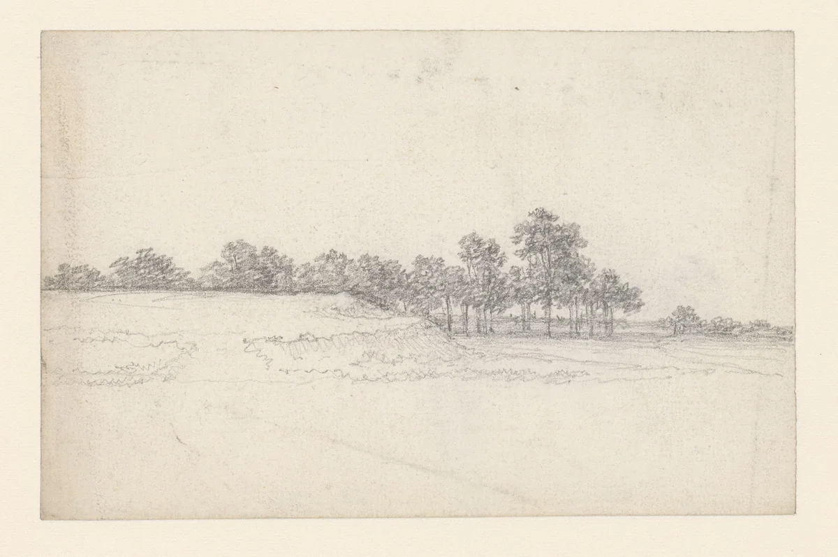 Terreinplooi met bomen by Georges Michel, drawing, 1773-1843