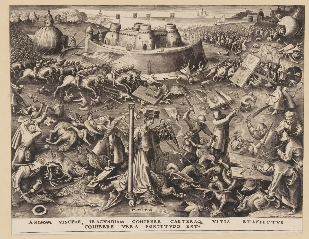 Fortitude, from The Seven Virtues by Philip Galle, print, 1559