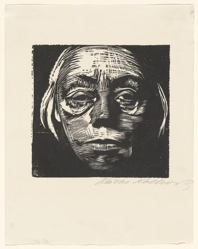 Frontal Self-Portrait (Selbstbildnis von vorn), state XIV/XIV by Käthe Kollwitz, print, 1922