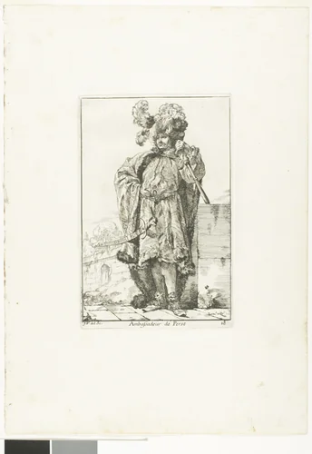 The Persian Ambassador, plate eighteen from Caravanne du Sultane à la Mecque by Joseph-Marie Vien, print, 1748