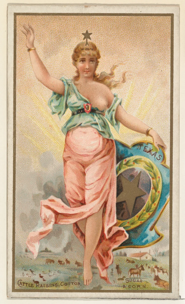 Texas, from the Industries of States series (N117) issued by Duke Sons & Co. to promote Honest Long Cut Tobacco by W. Duke, Sons & Co., print, 1889