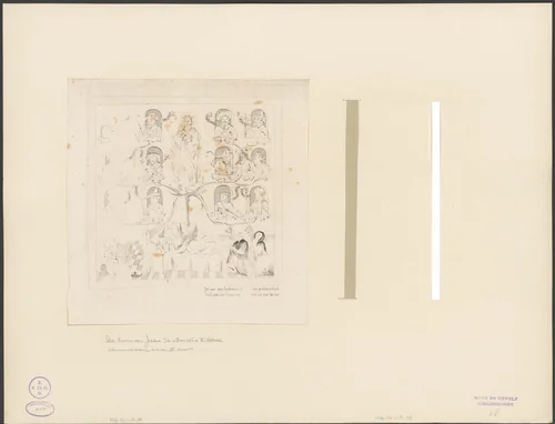 Muurschildering van de boom van Jesse uit de Buurkerk te Utrecht by anonymous, print, 1800