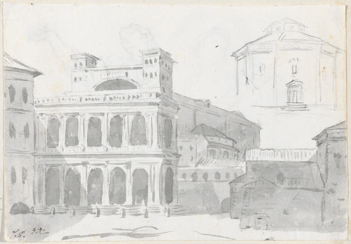 San Giovanni Laterano and a Baptistry by Jacques-Louis David, drawing, 1775-1780