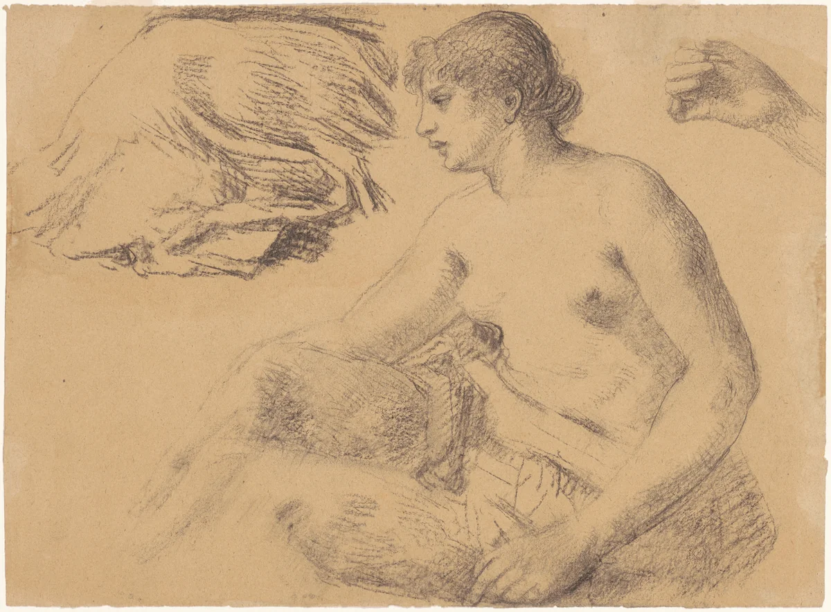 Nude Study by William Perkins Babcock, drawing, 1860-1879