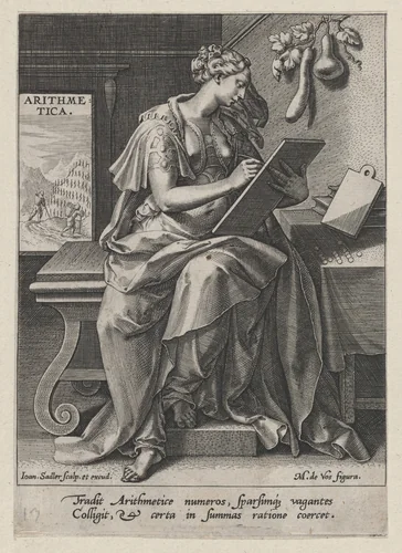 Arithmetica, from "The Seven Liberal Arts" by Johann Sadeler I, print, 1565-1575