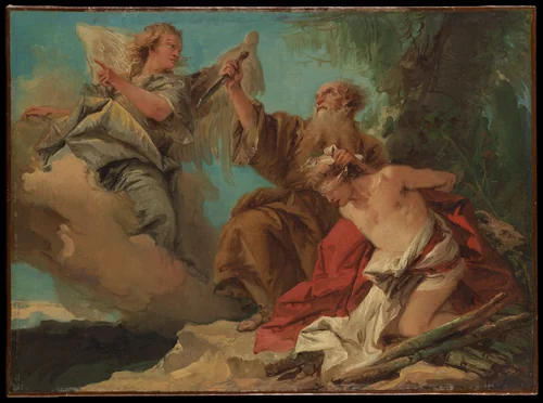 The Sacrifice of Isaac by Giovanni Domenico Tiepolo, painting, 1754-1756
