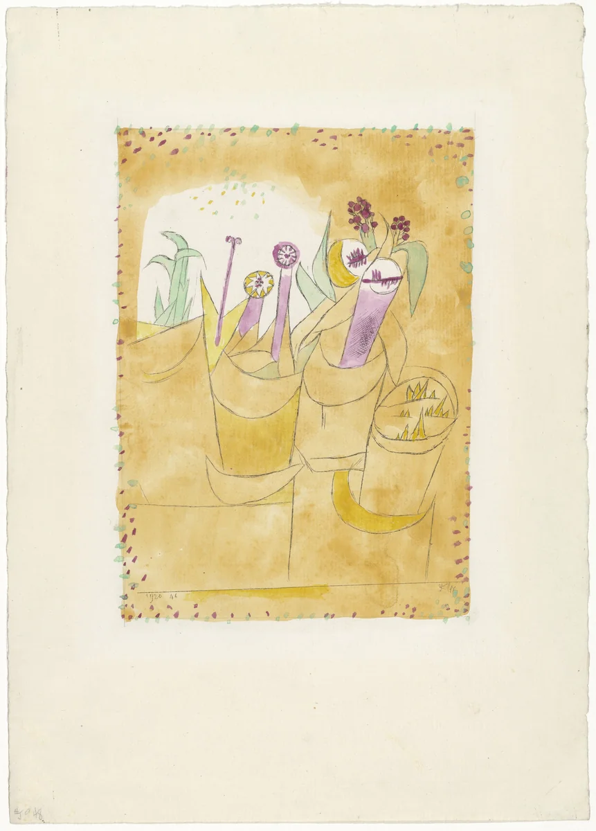 Potted Plants I (Blumenstöcke I) by Paul Klee, print, 1920