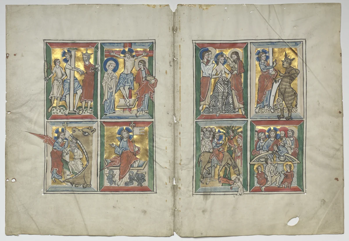 Bifolio with Scenes from the Life of Christ by Unknown, manuscript, 1230-1240
