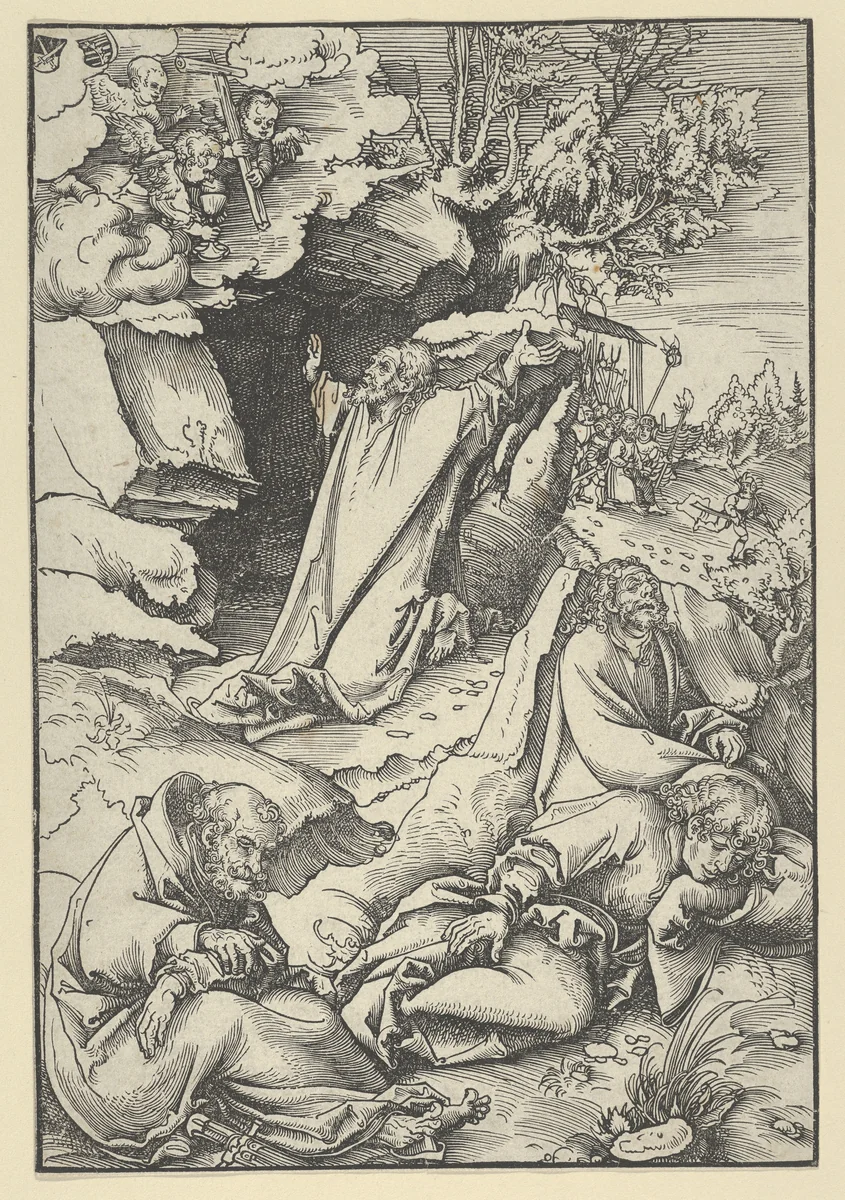 Christ on the Mount of Olives, from "The Passion" by Lucas Cranach, print, 1472-1553