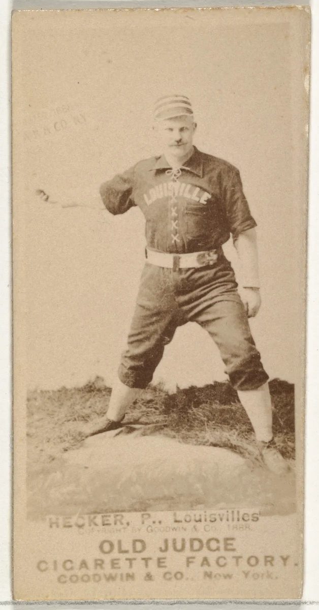 Guy Jackson Hecker, Pitcher, Louisville Colonels, from the Old Judge series (N172) for Old Judge Cigarettes by Goodwin & Company, photograph, 1888