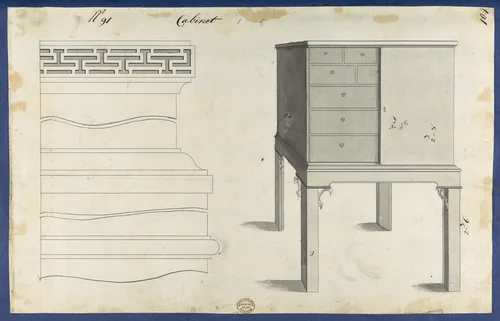 Cabinet, from Chippendale Drawings, Vol. II by Thomas Chippendale, drawing, 1753