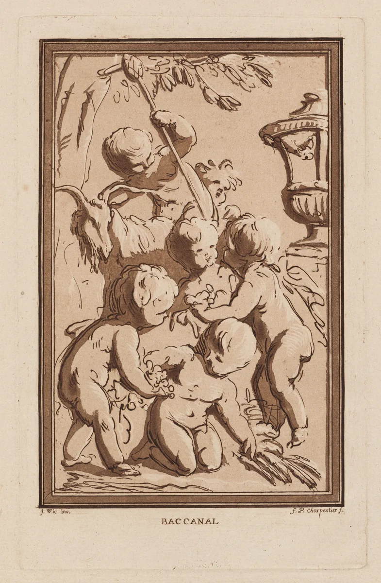 Bacchanale by François-Philippe Charpentier; Jacob de Wit, print, 1766