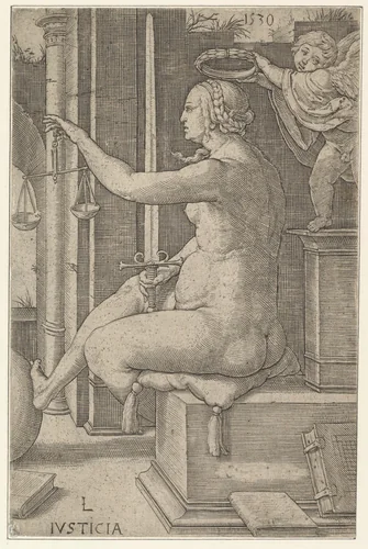 Justice, from the series The Virtues by Lucas van Leyden, print, 1530