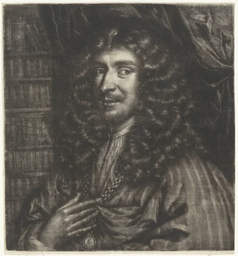 Portret van Charles Patin by Jan van Somer, print, 1655-1700