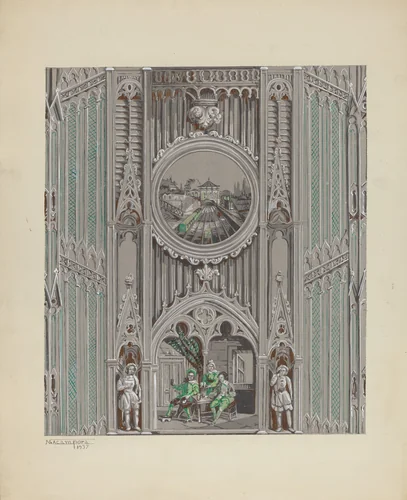 Wall Paper and Border by Nicholas Acampora, index of american design, 1937