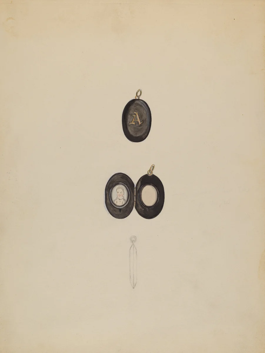 Locket by Vincent Burzy, index of american design, 1938